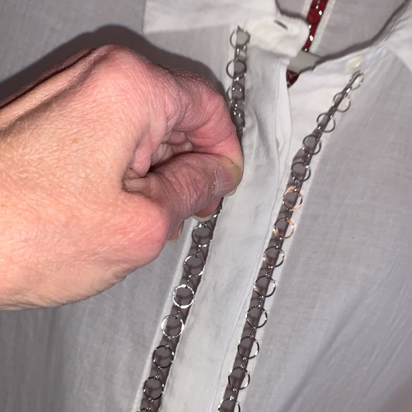 HH Haute Hippie White Chain Button Down Shirt - Picture 7 of 10